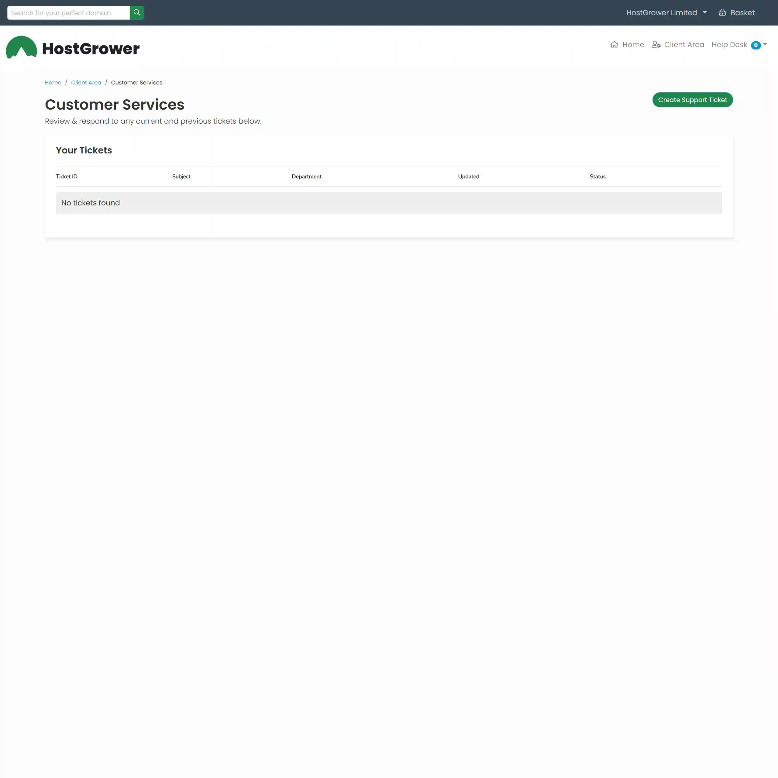 View a summary of your support ticket correspondence